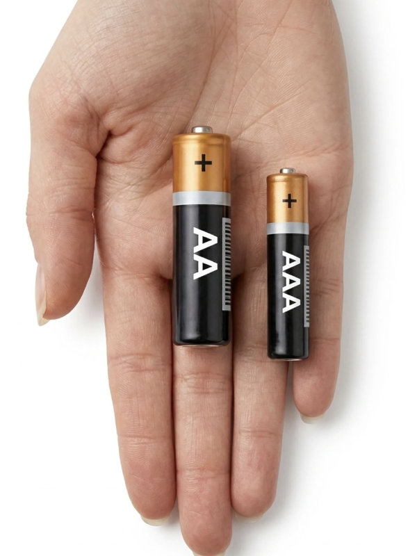 AAA battery actual size in hand
