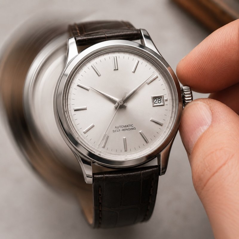 Winding an automatic watch crown